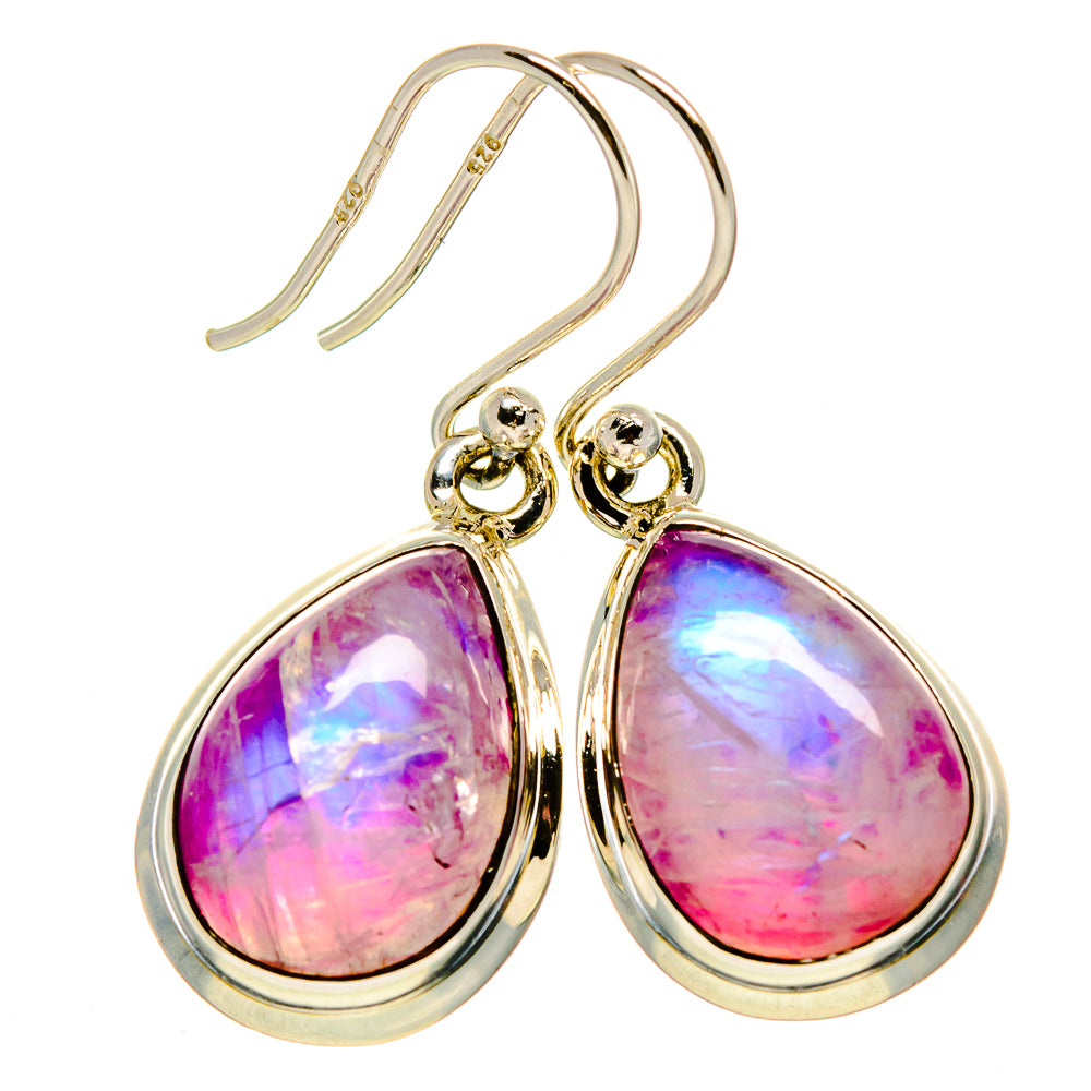 Pink Moonstone Earrings handcrafted by Anasilvercos - EARR413675