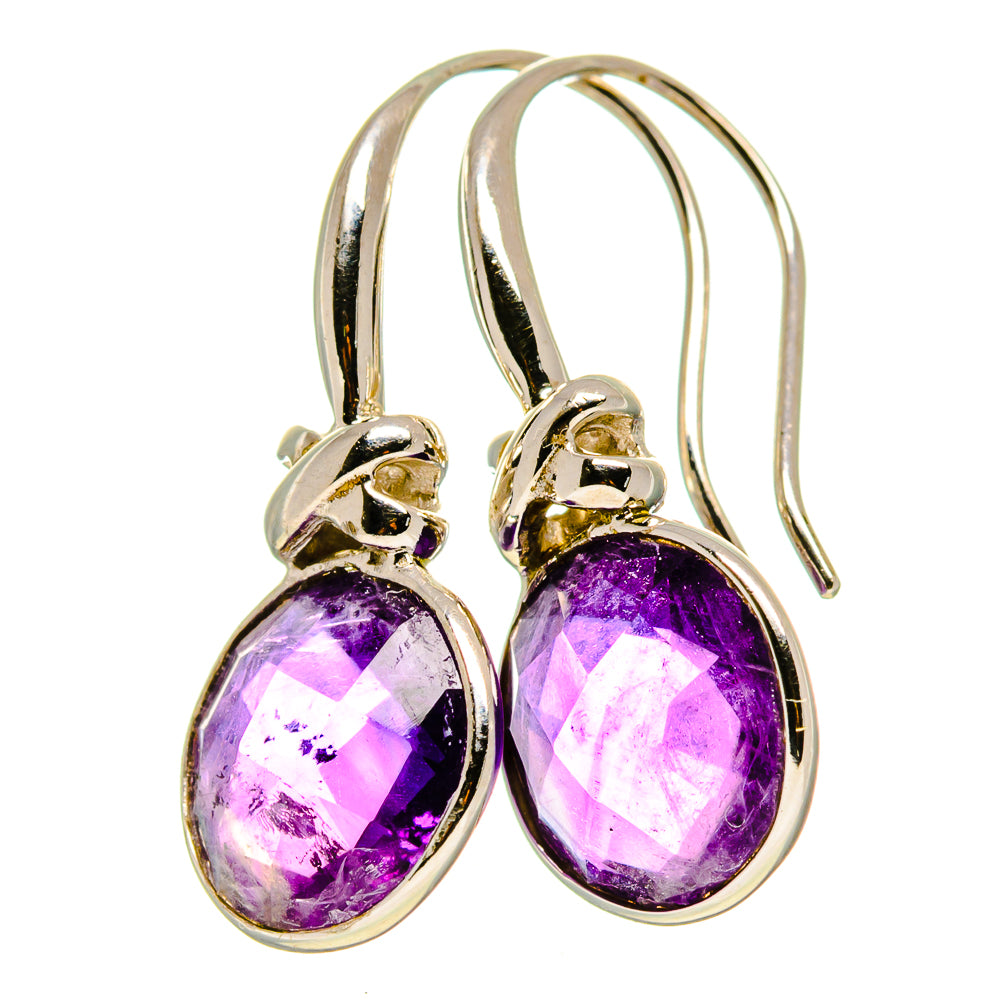 Faceted Amethyst Earrings handcrafted by Anasilvercos - EARR413677