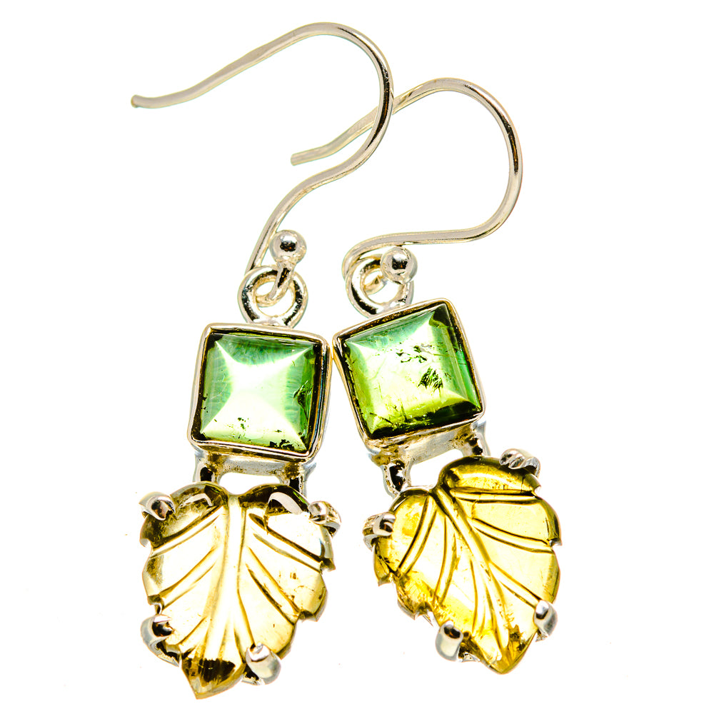 Green Tourmaline Earrings handcrafted by Anasilvercos - EARR413679