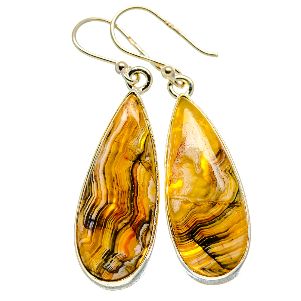 Laguna Lace Agate Earrings handcrafted by Anasilvercos - EARR413691
