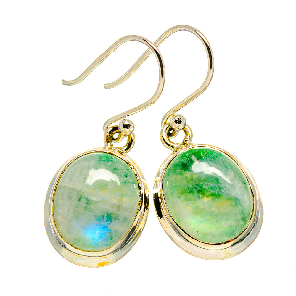 Green Moonstone Earrings handcrafted by Anasilvercos - EARR413697