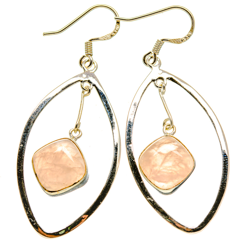 Rose Quartz Earrings handcrafted by Anasilvercos - EARR413708