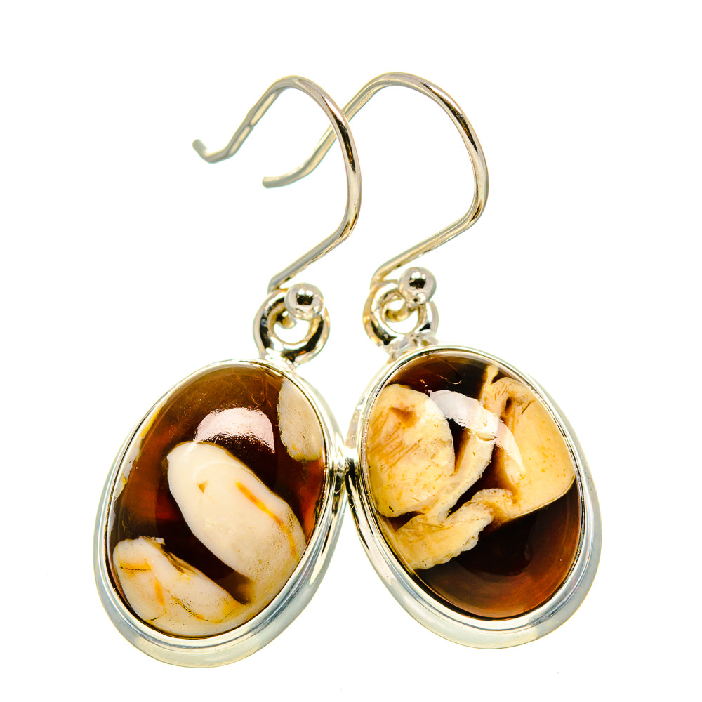 Peanut Wood Jasper Earrings handcrafted by Anasilvercos - EARR413714