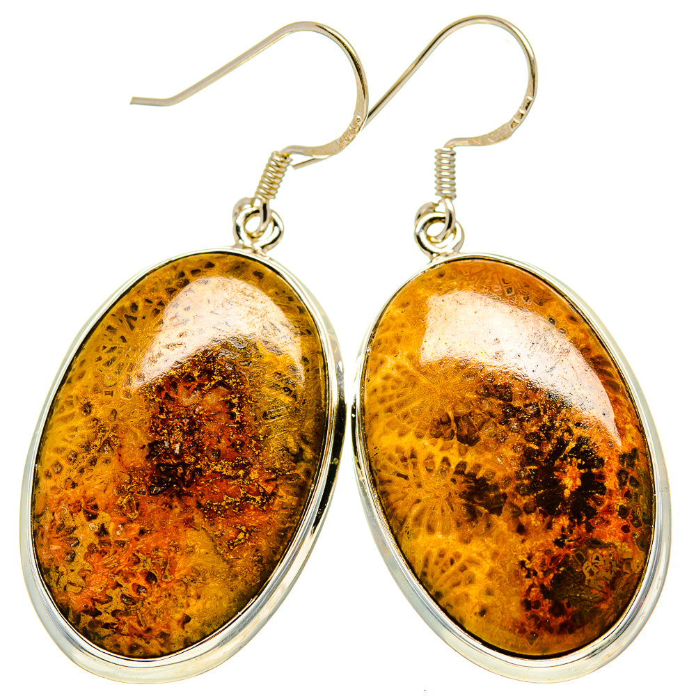 Fossil Coral Earrings handcrafted by Anasilvercos - EARR413718