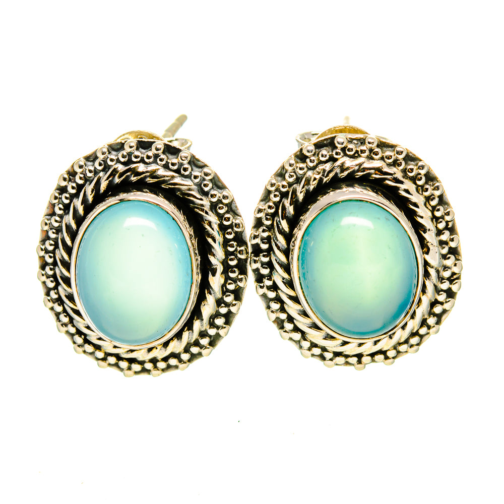 Aqua Chalcedony Earrings handcrafted by Anasilvercos - EARR413728