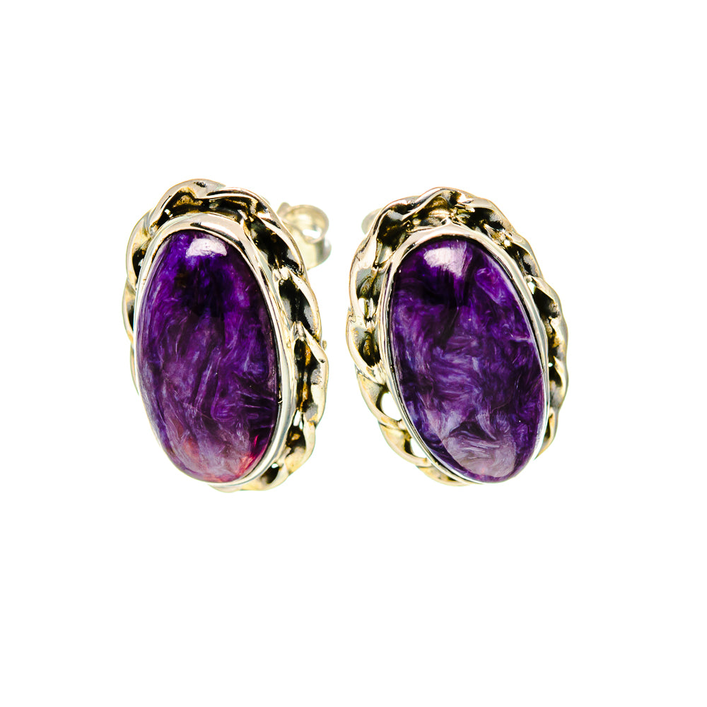 Charoite Earrings handcrafted by Anasilvercos - EARR413736