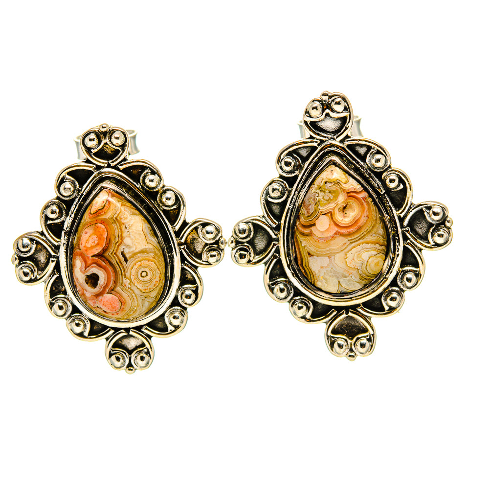 Laguna Lace Agate Earrings handcrafted by Anasilvercos - EARR413737
