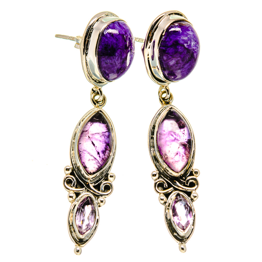 Charoite Earrings handcrafted by Anasilvercos - EARR413741