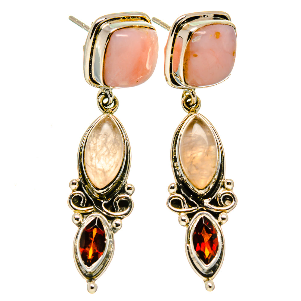 Pink Opal Earrings handcrafted by Anasilvercos - EARR413742