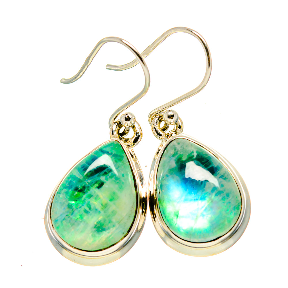 Green Moonstone Earrings handcrafted by Anasilvercos - EARR413745