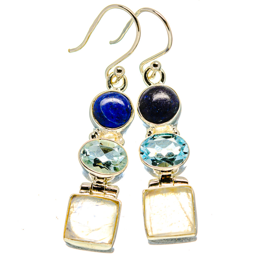Rainbow Moonstone Earrings handcrafted by Anasilvercos - EARR413762
