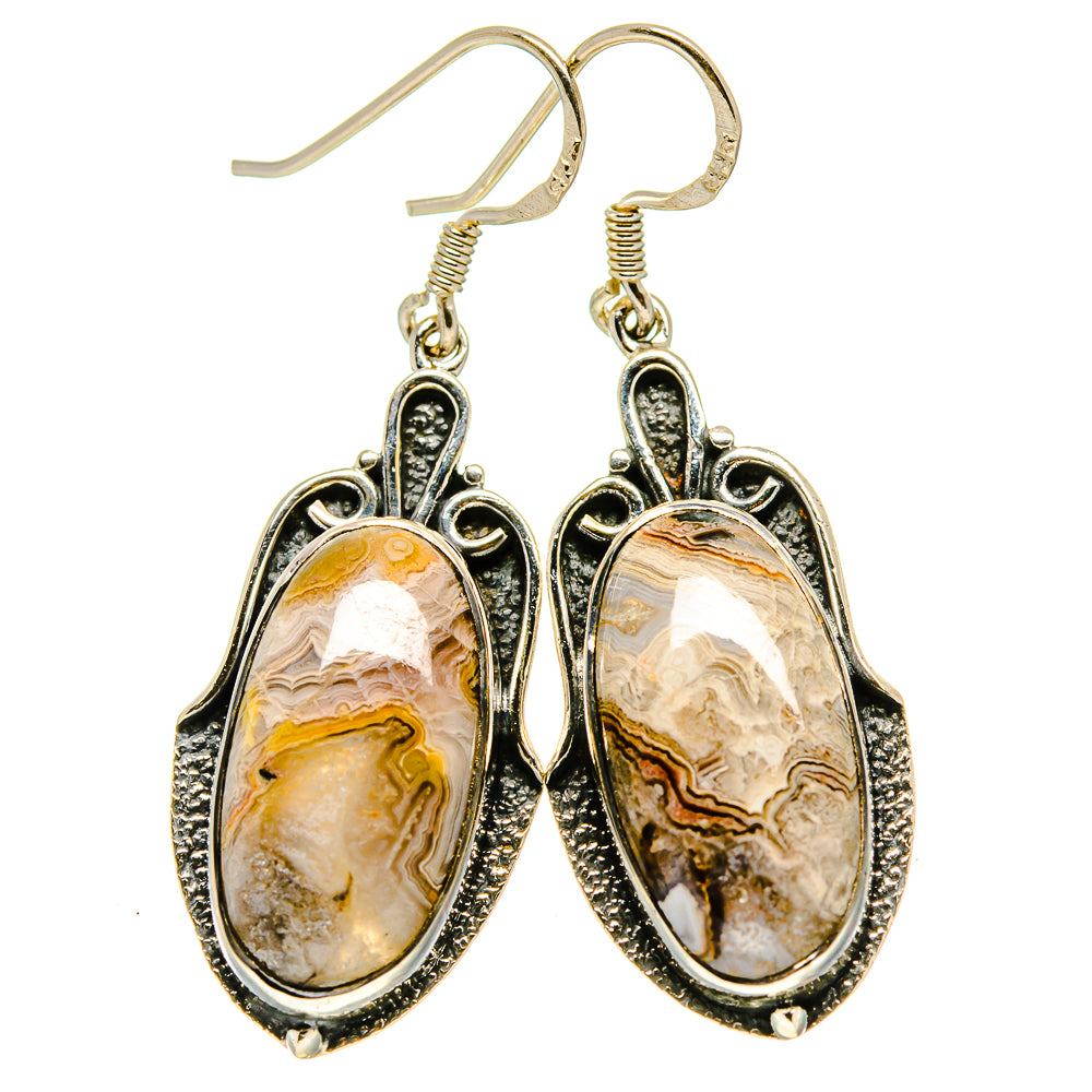 Laguna Lace Agate Earrings handcrafted by Anasilvercos - EARR413774