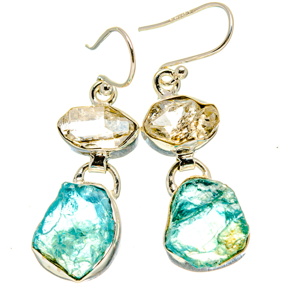 Blue Fluorite Earrings handcrafted by Anasilvercos - EARR413777