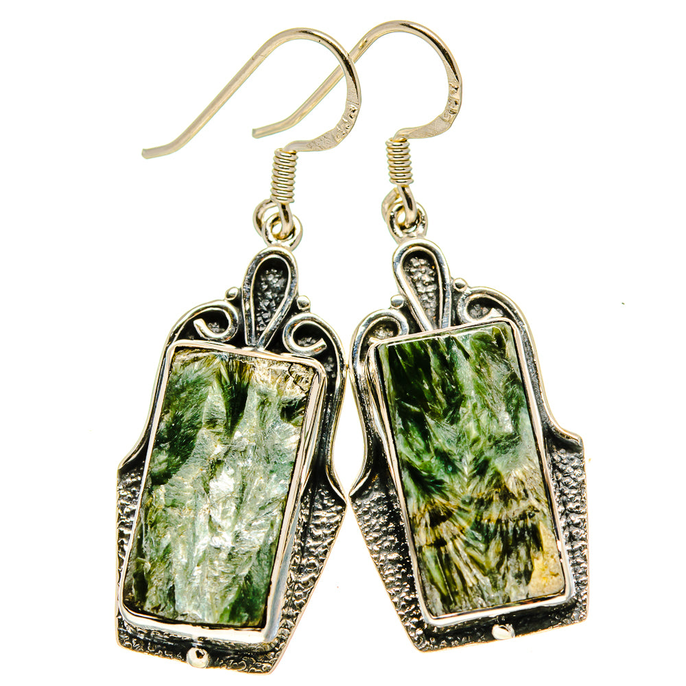 Seraphinite Earrings handcrafted by Anasilvercos - EARR413786