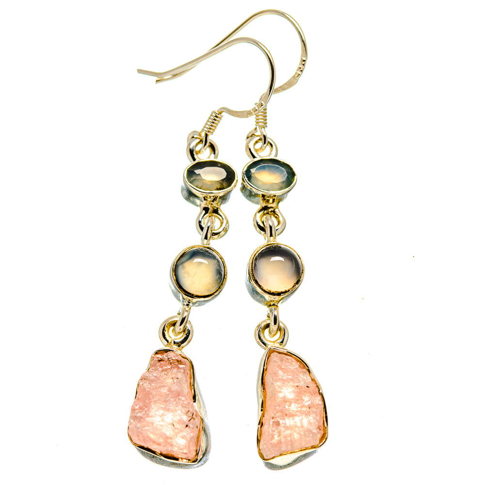 Rose Quartz Earrings handcrafted by Anasilvercos - EARR413793