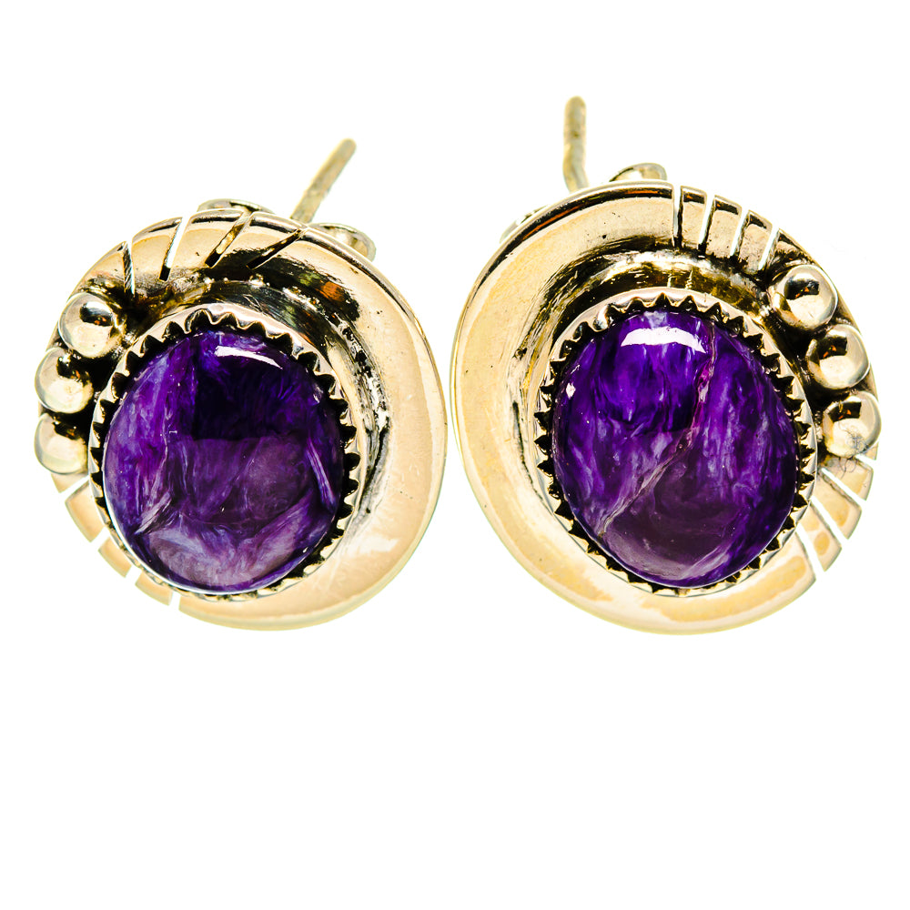 Charoite Earrings handcrafted by Anasilvercos - EARR413799