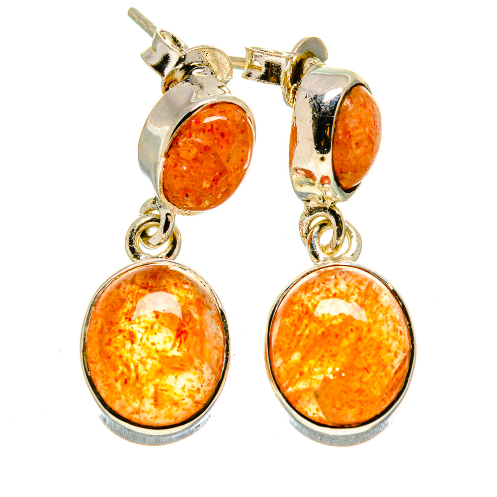 Sunstone Earrings handcrafted by Anasilvercos - EARR413801