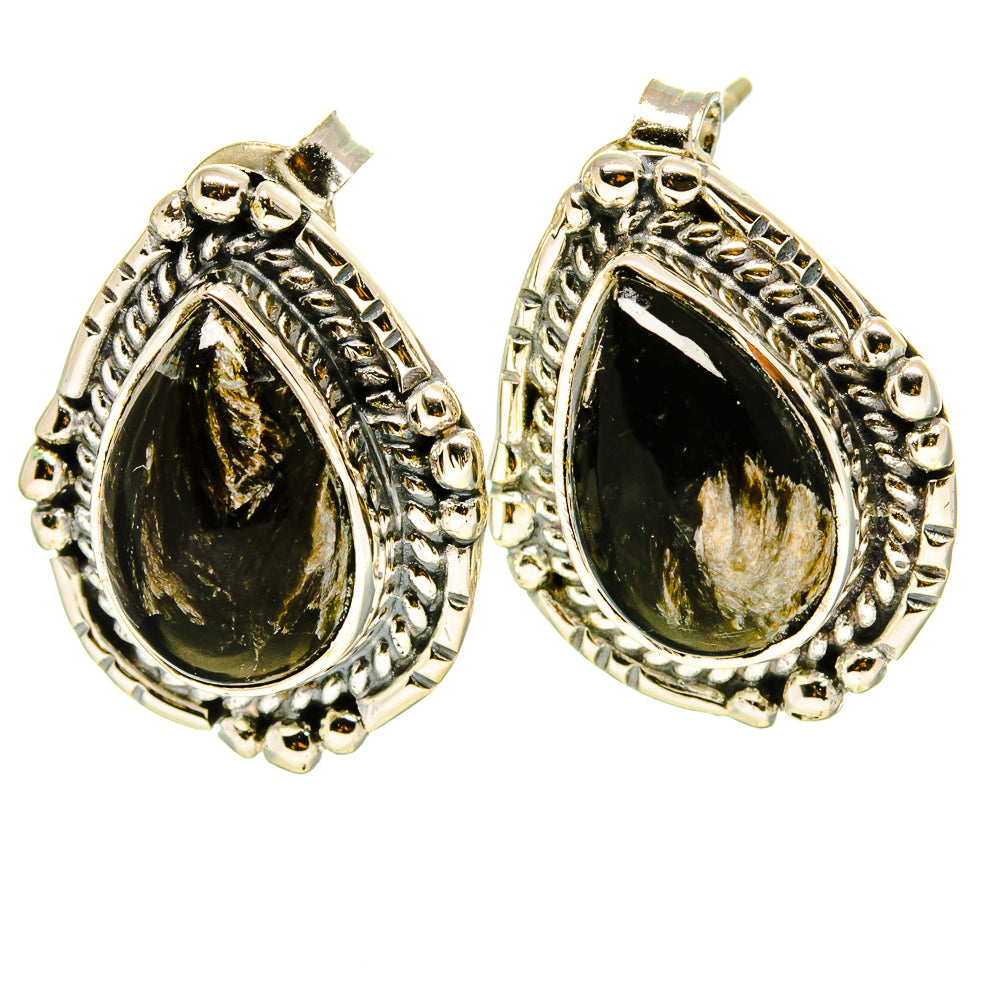 Golden Seraphinite Earrings handcrafted by Anasilvercos - EARR413818