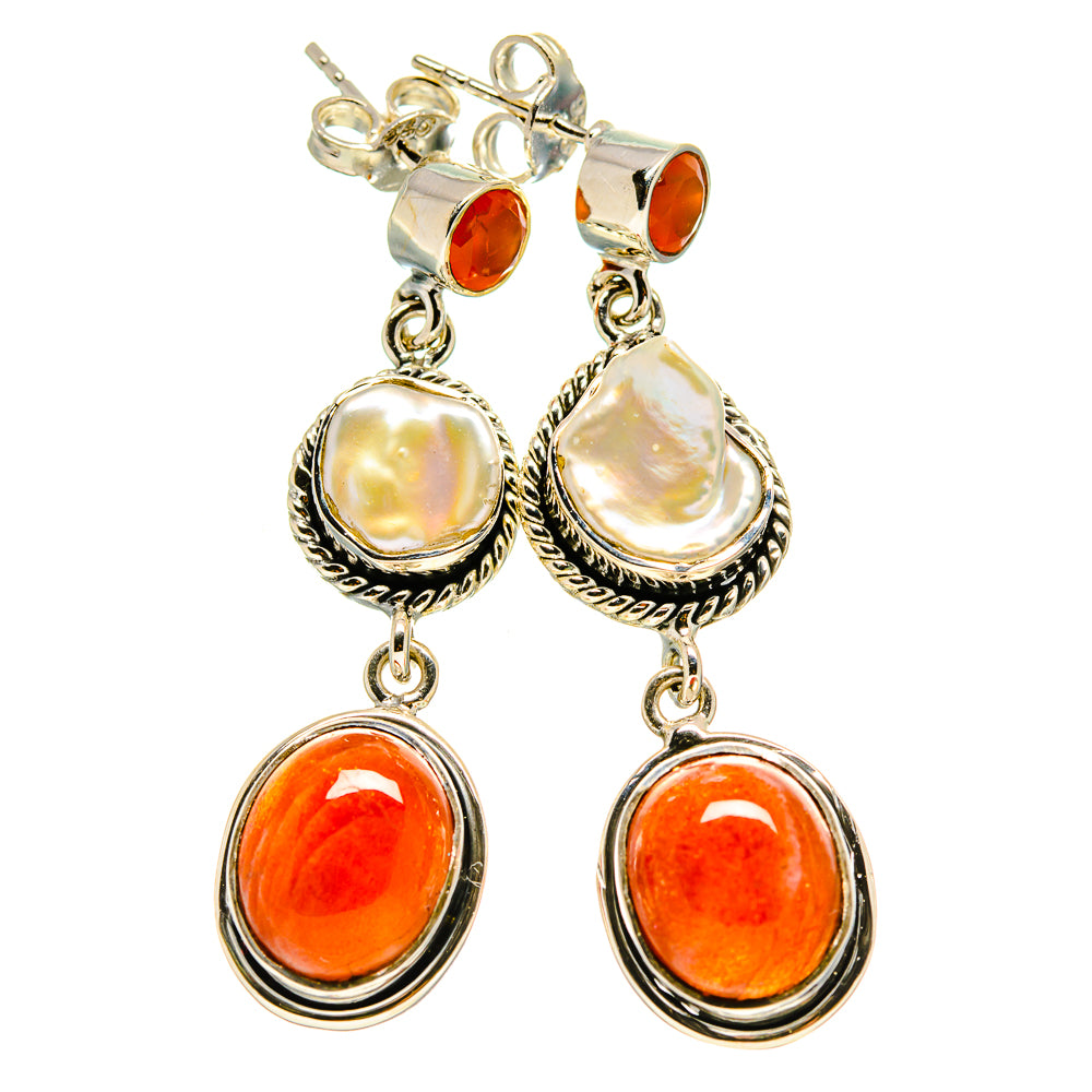 Carnelian Earrings handcrafted by Anasilvercos - EARR413821