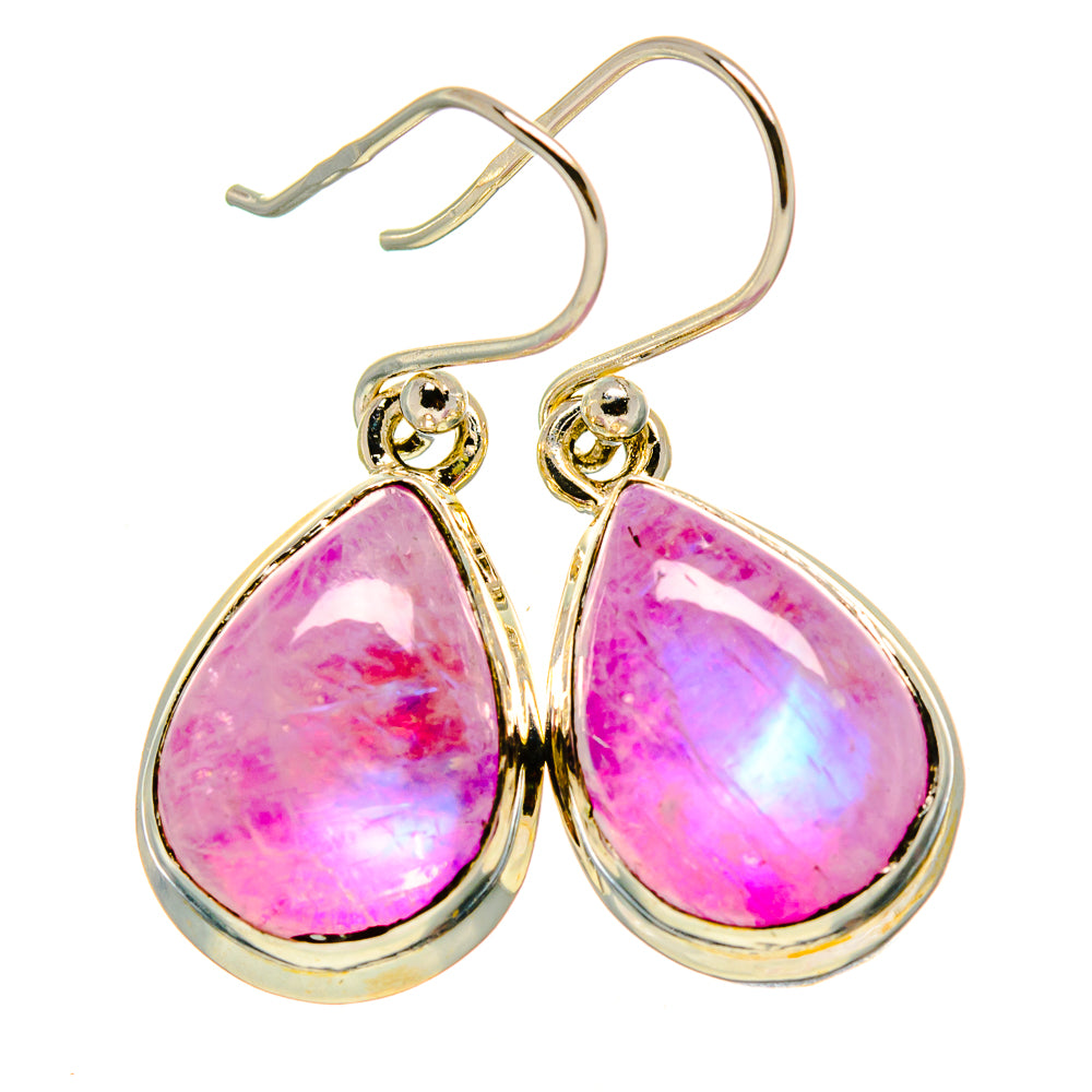 Pink Moonstone Earrings handcrafted by Anasilvercos - EARR413826