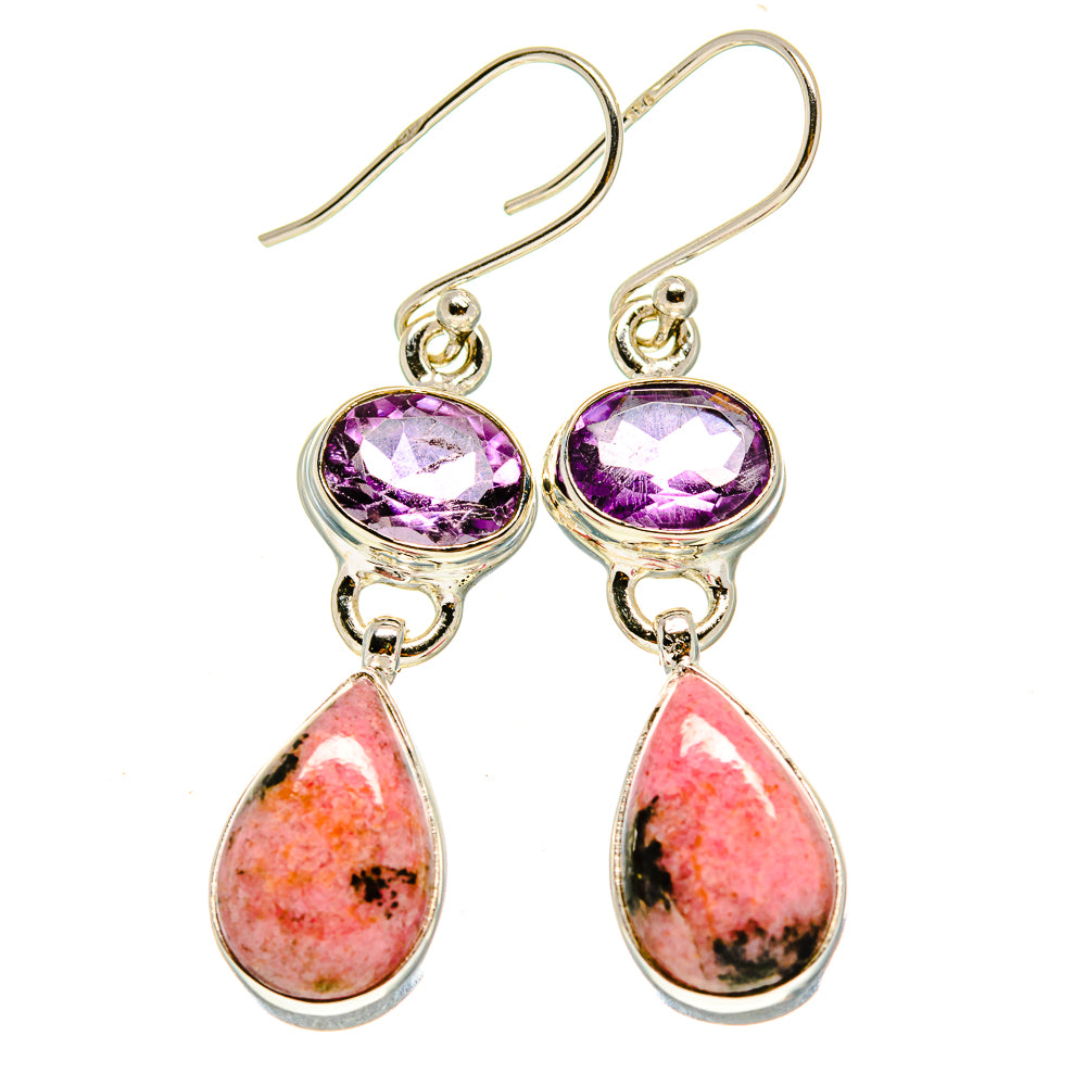 Rhodonite Earrings handcrafted by Anasilvercos - EARR413834