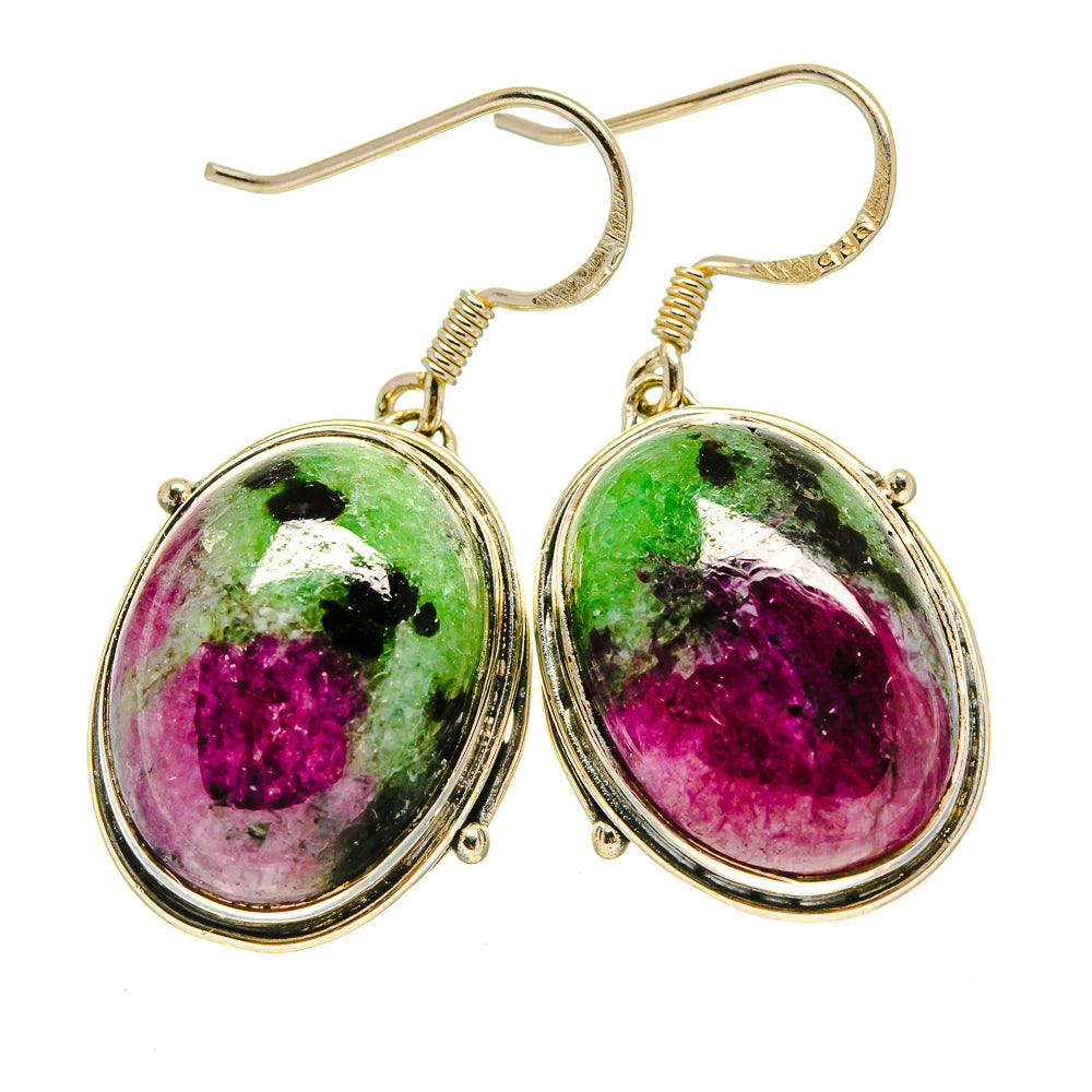 Ruby Zoisite Earrings handcrafted by Anasilvercos - EARR413841