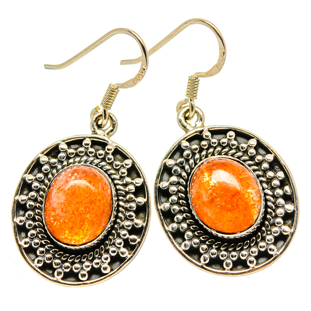 Sunstone Earrings handcrafted by Anasilvercos - EARR413846