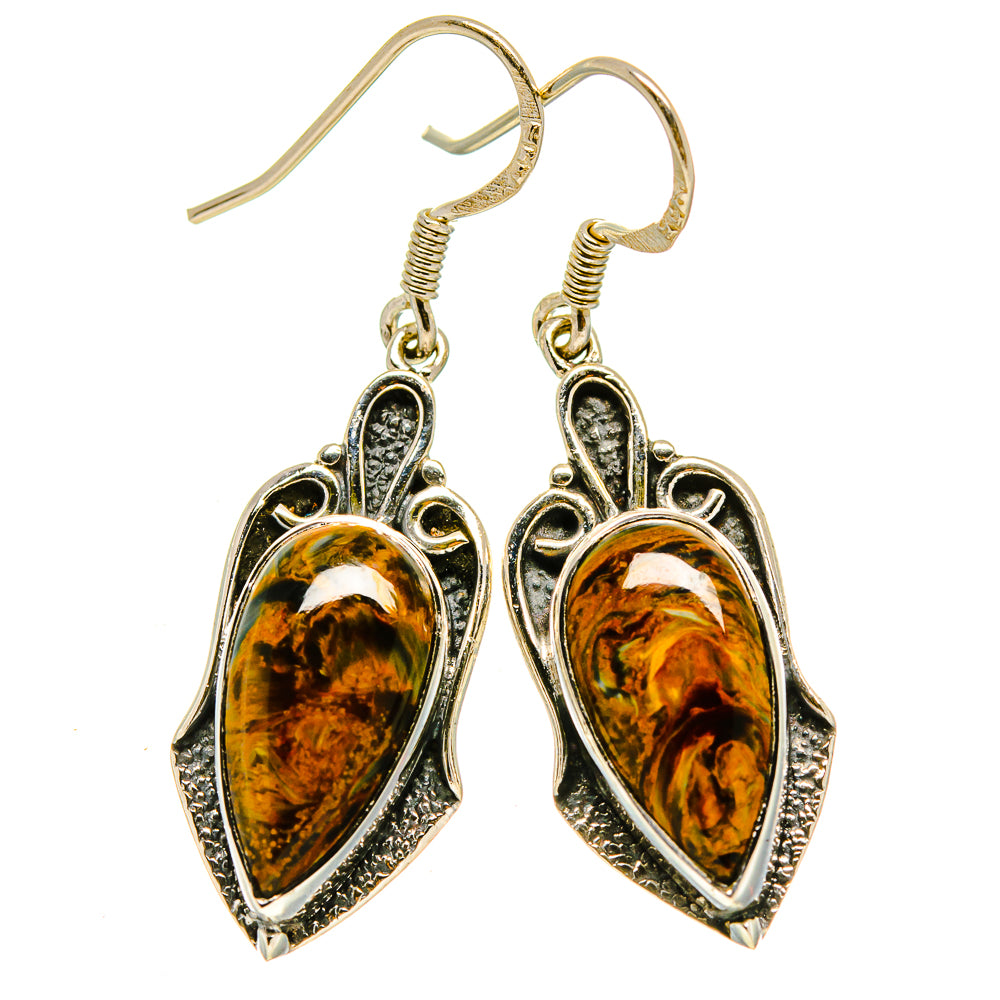 Golden Pietersite Earrings handcrafted by Anasilvercos - EARR413849