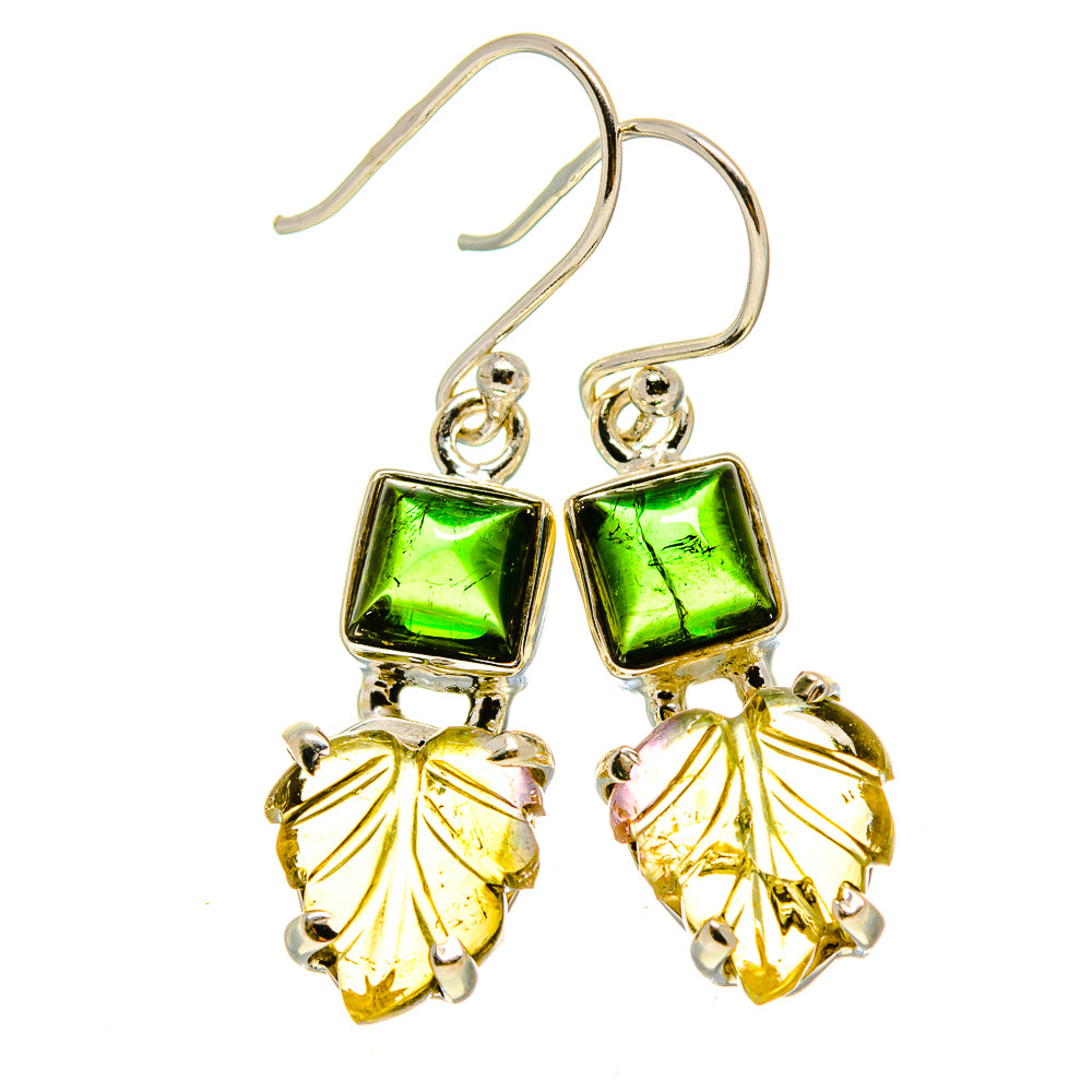 Green Tourmaline Earrings handcrafted by Anasilvercos - EARR413855