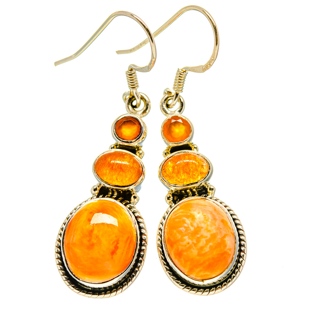 Mexican Fire Opal Earrings handcrafted by Anasilvercos - EARR413858
