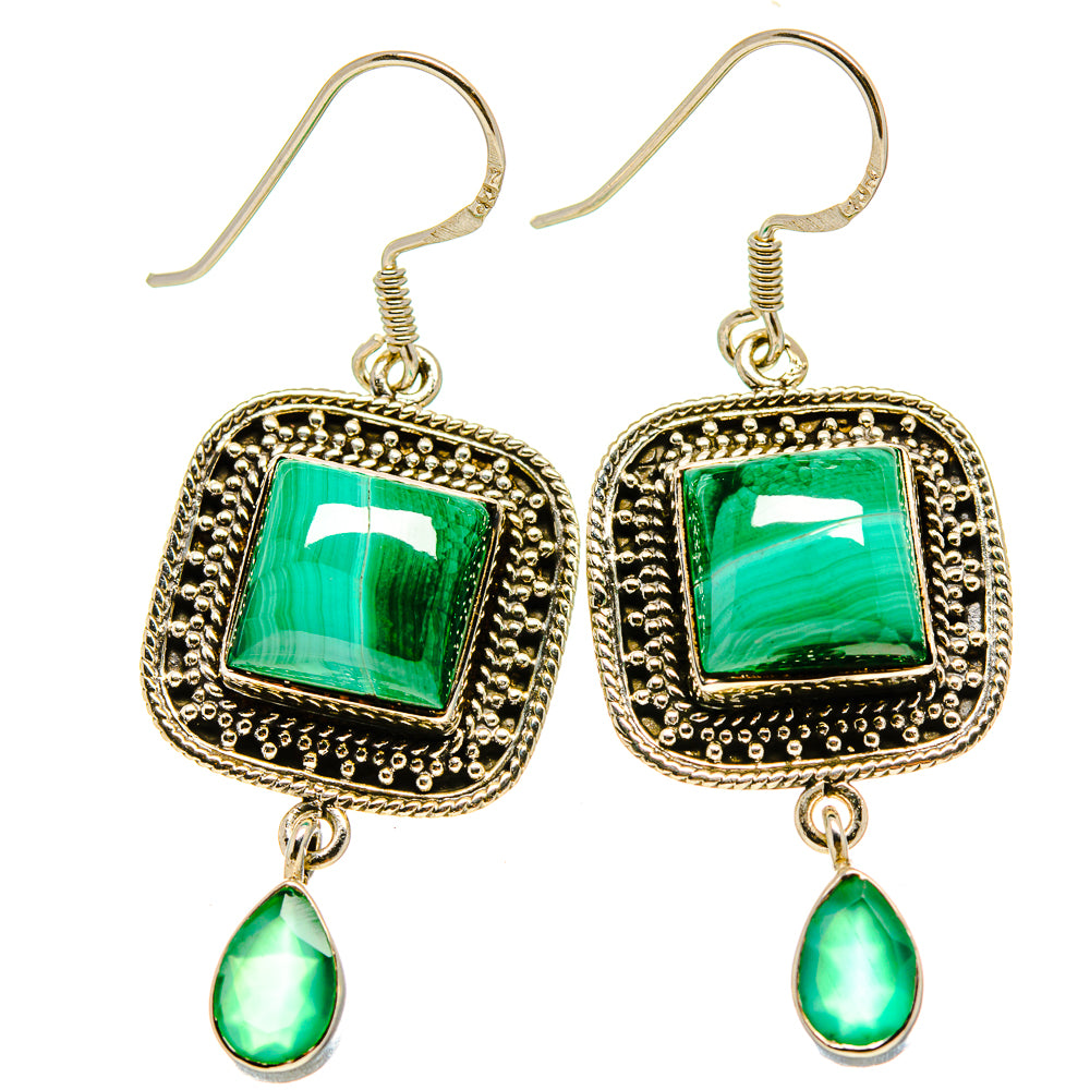 Malachite Earrings handcrafted by Anasilvercos - EARR413861