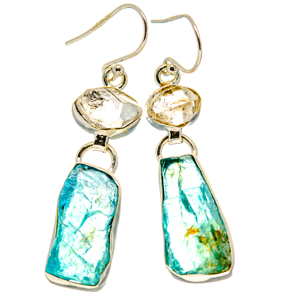 Blue Fluorite Earrings handcrafted by Anasilvercos - EARR413871