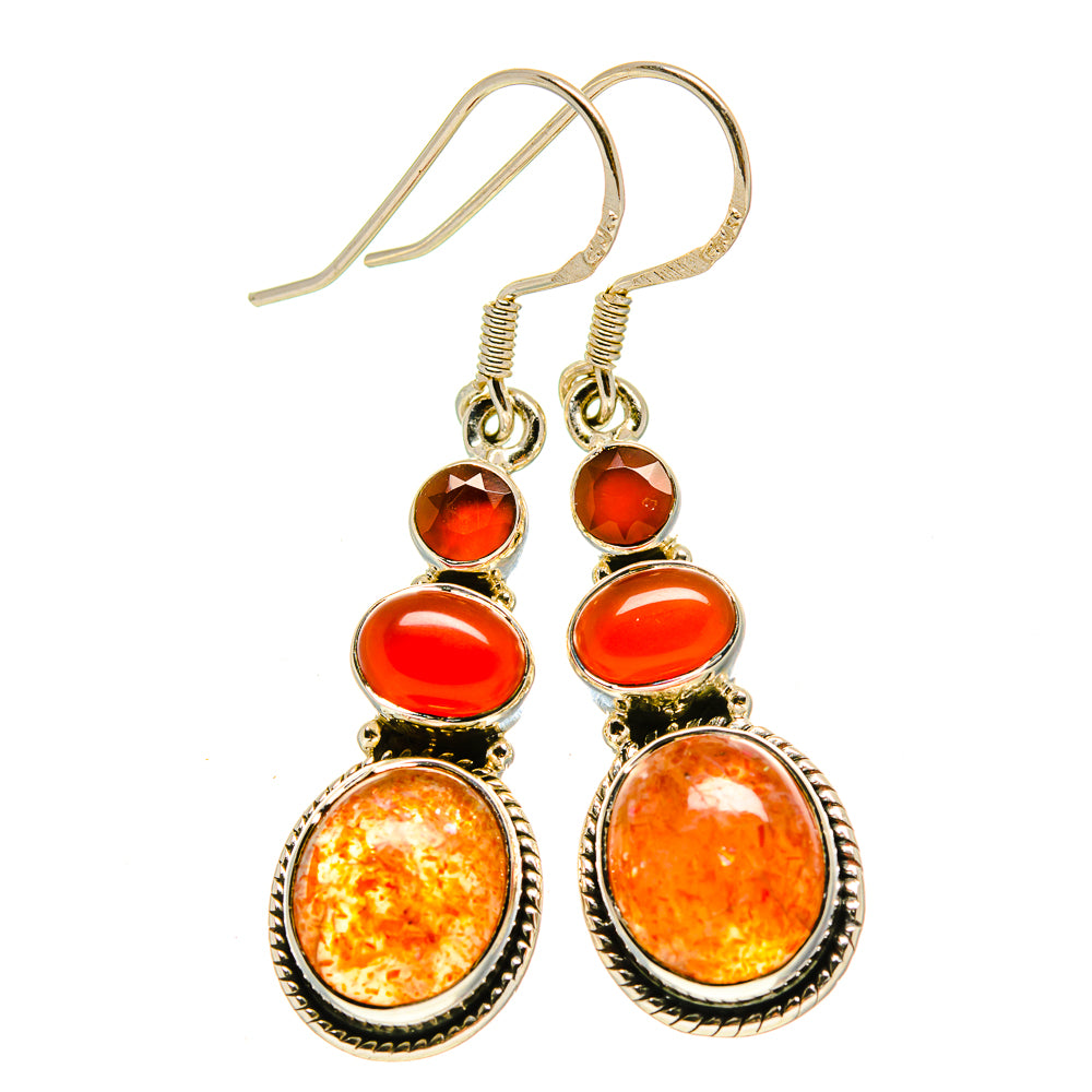 Sunstone Earrings handcrafted by Anasilvercos - EARR413873