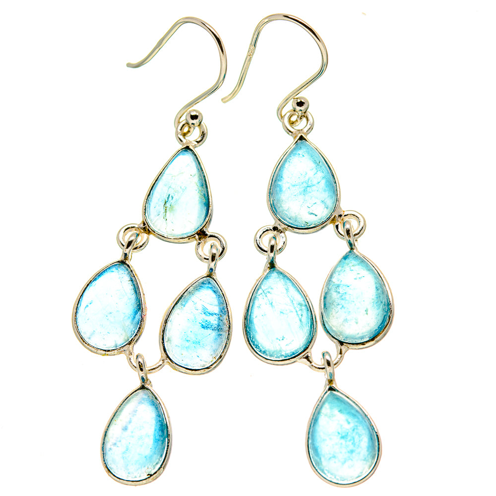 Blue Fluorite Earrings handcrafted by Anasilvercos - EARR413882