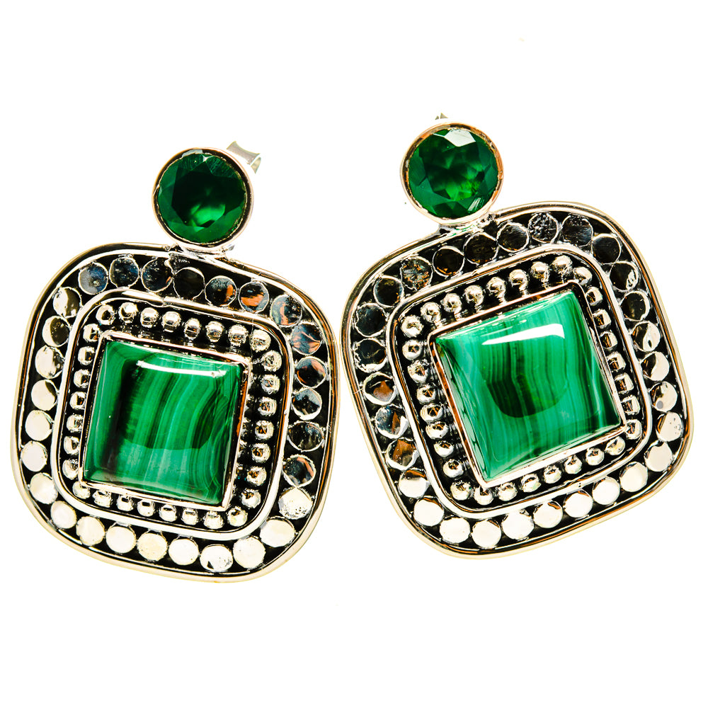 Malachite Earrings handcrafted by Anasilvercos - EARR413884