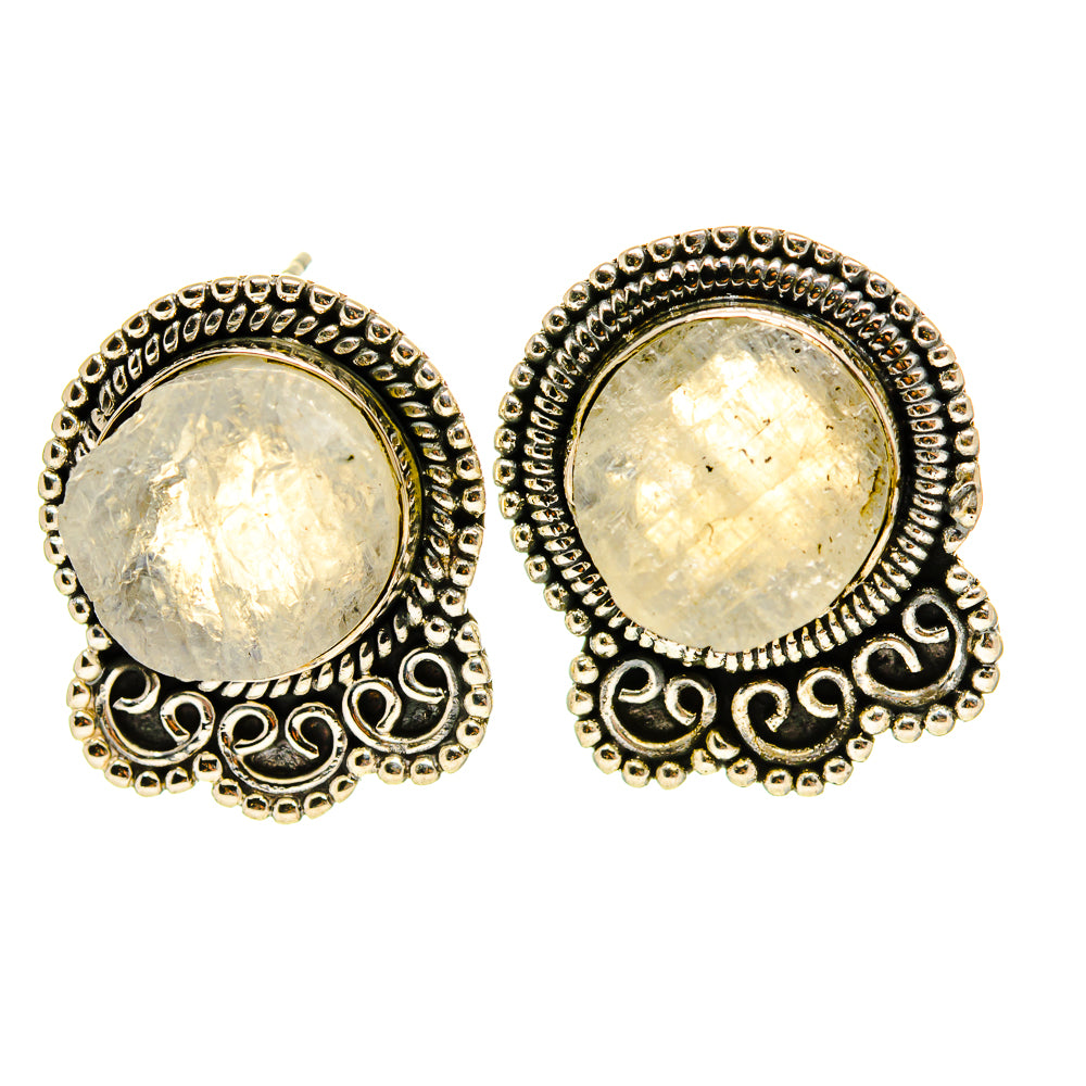 Rainbow Moonstone Earrings handcrafted by Anasilvercos - EARR413899