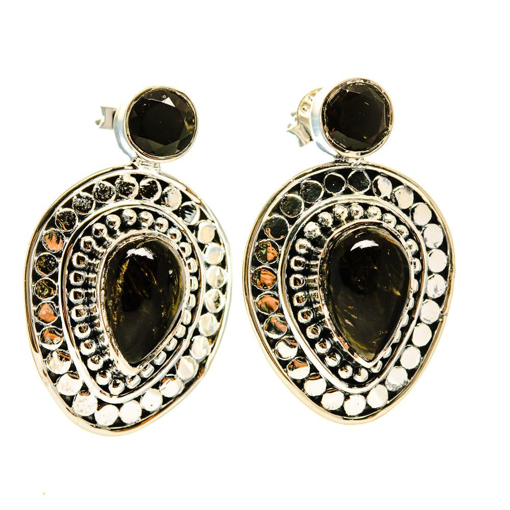 Golden Seraphinite Earrings handcrafted by Anasilvercos - EARR413901