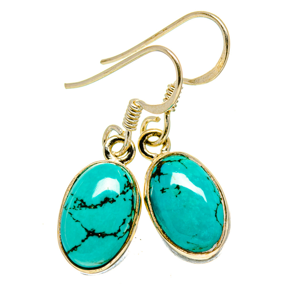 Tibetan Turquoise Earrings handcrafted by Anasilvercos - EARR413913