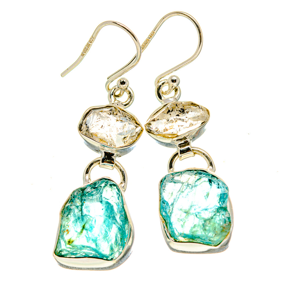 Blue Fluorite Earrings handcrafted by Anasilvercos - EARR413914