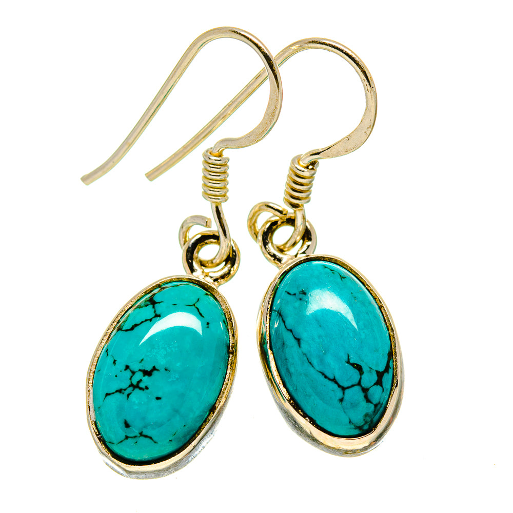 Tibetan Turquoise Earrings handcrafted by Anasilvercos - EARR413922