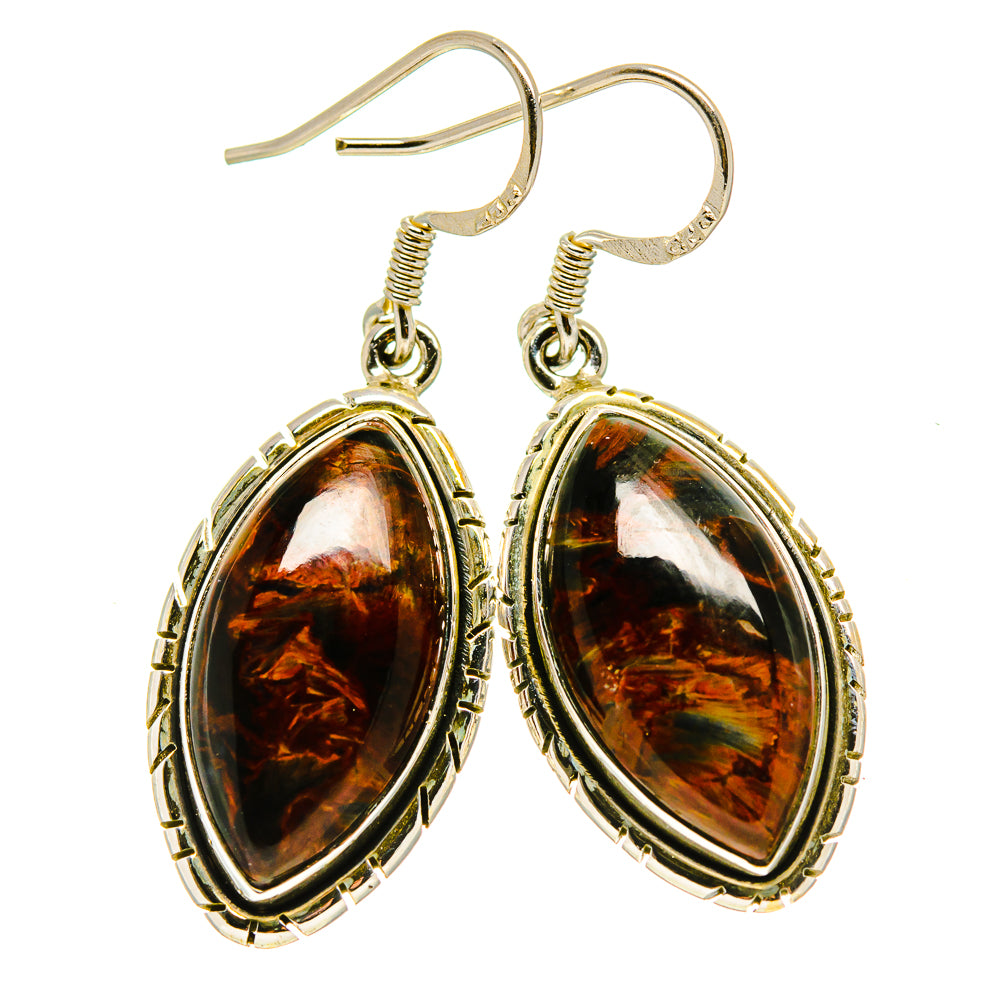 Golden Pietersite Earrings handcrafted by Anasilvercos - EARR413926