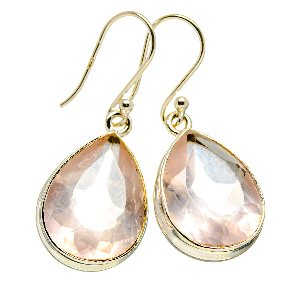 Rose Quartz Earrings handcrafted by Anasilvercos - EARR413932