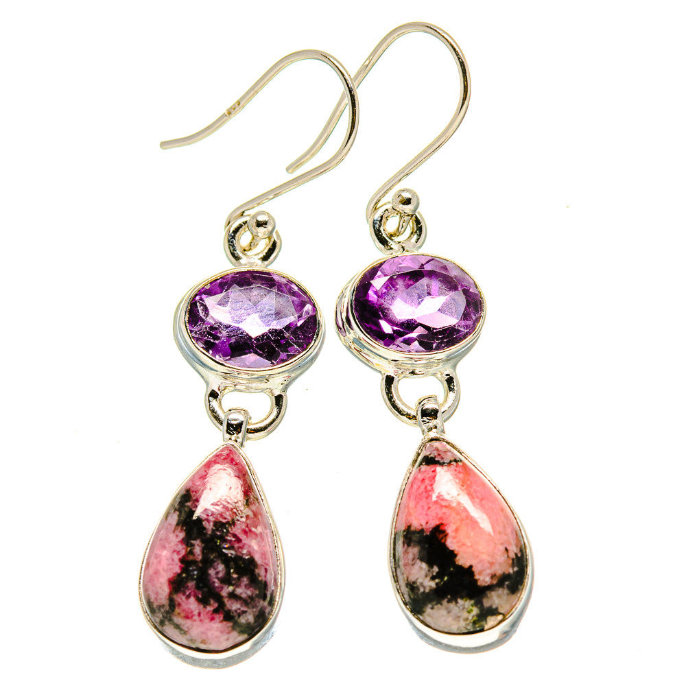 Rhodonite Earrings handcrafted by Anasilvercos - EARR413933