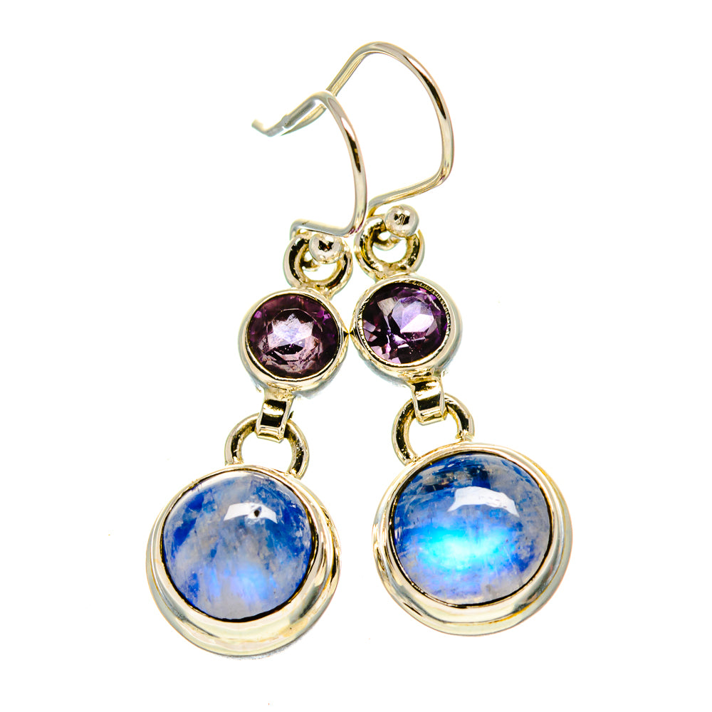 Rainbow Moonstone Earrings handcrafted by Anasilvercos - EARR413935