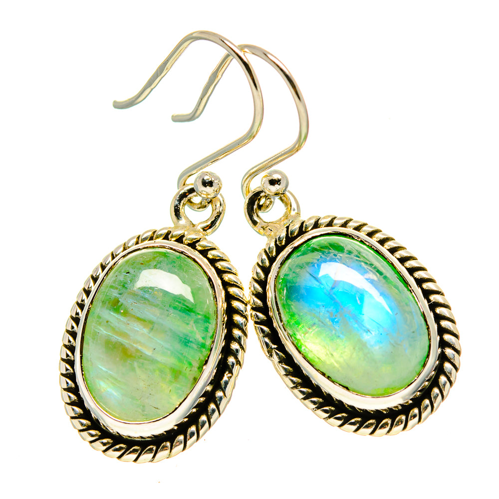Green Moonstone Earrings handcrafted by Anasilvercos - EARR413939