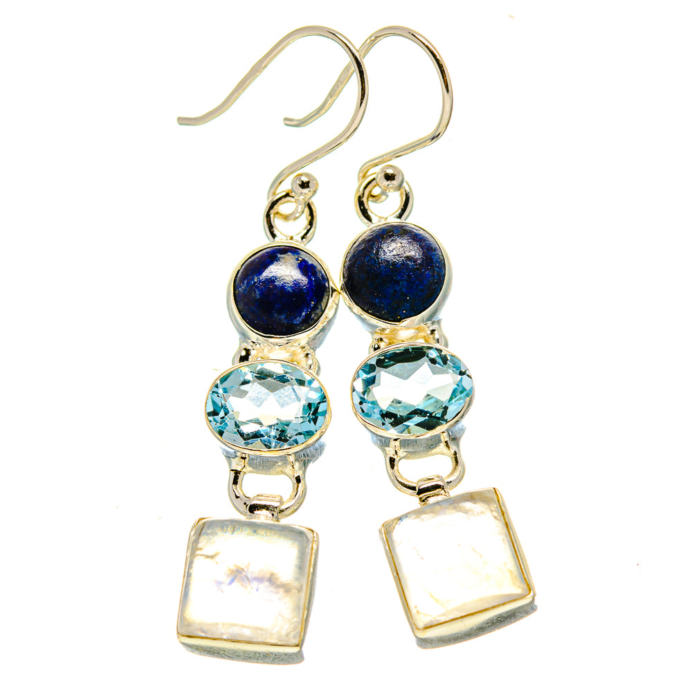 Rainbow Moonstone Earrings handcrafted by Anasilvercos - EARR413943