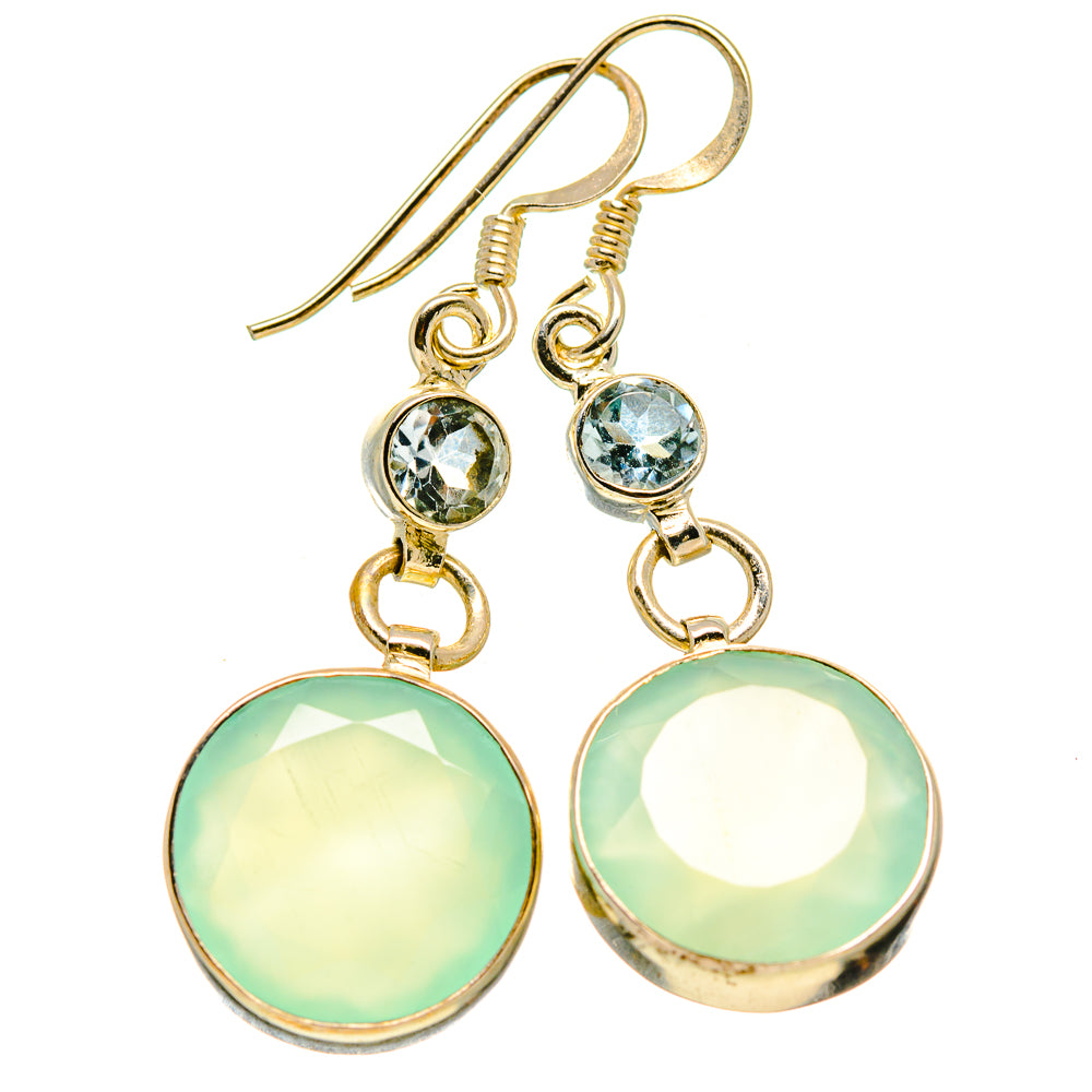 Aqua Chalcedony Earrings handcrafted by Anasilvercos - EARR413946