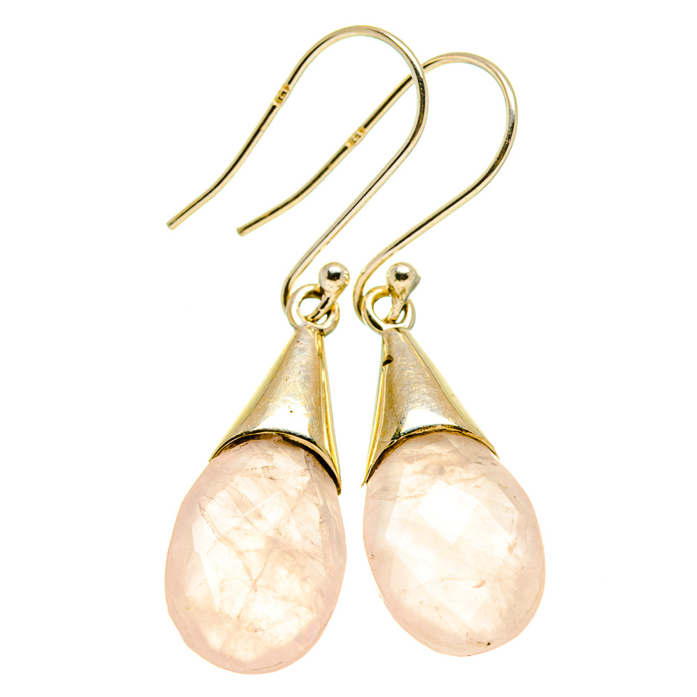 Rose Quartz Earrings handcrafted by Anasilvercos - EARR413948