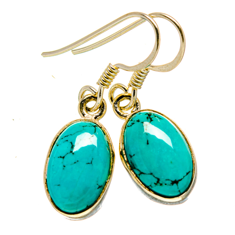 Tibetan Turquoise Earrings handcrafted by Anasilvercos - EARR413952