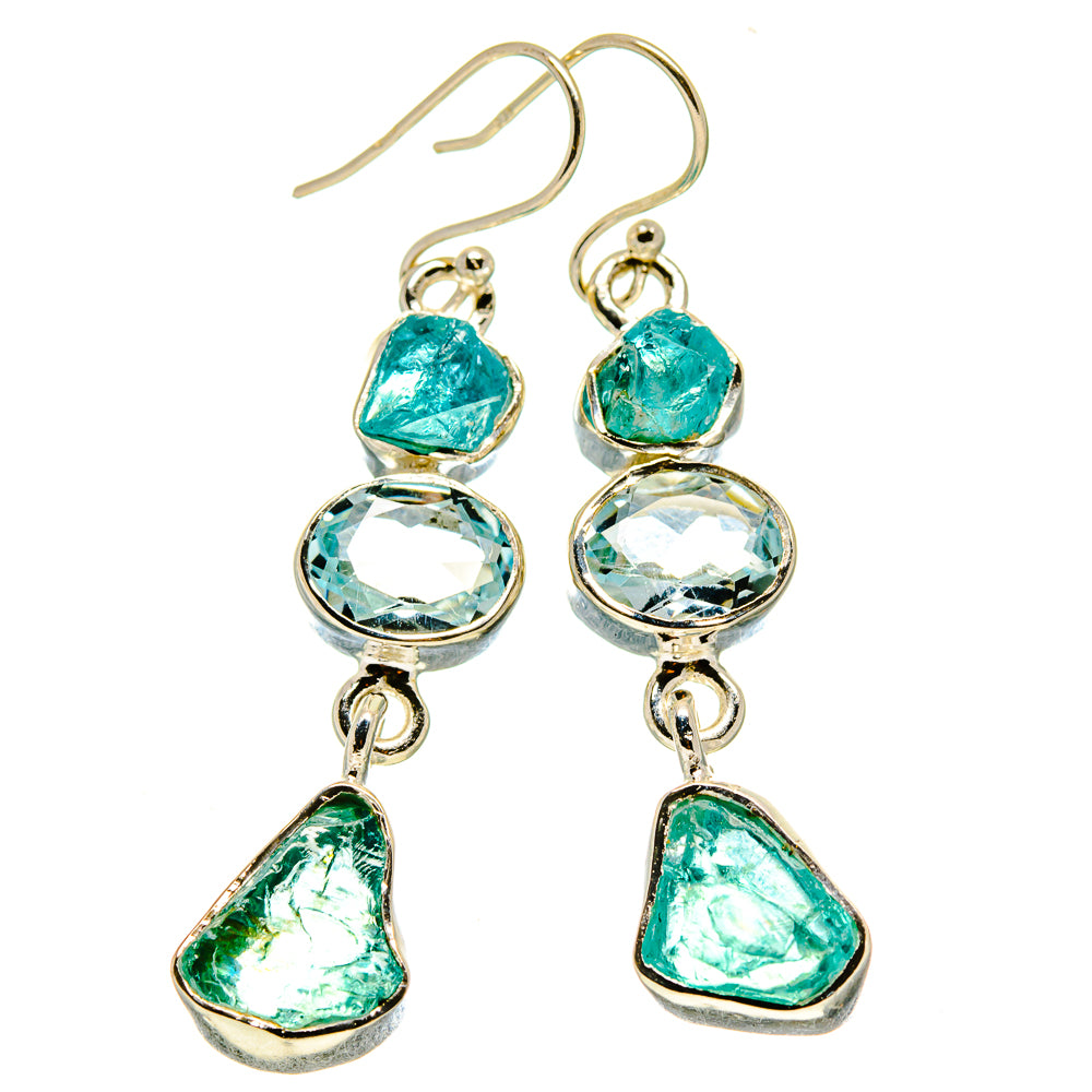Blue Fluorite Earrings handcrafted by Anasilvercos - EARR413963